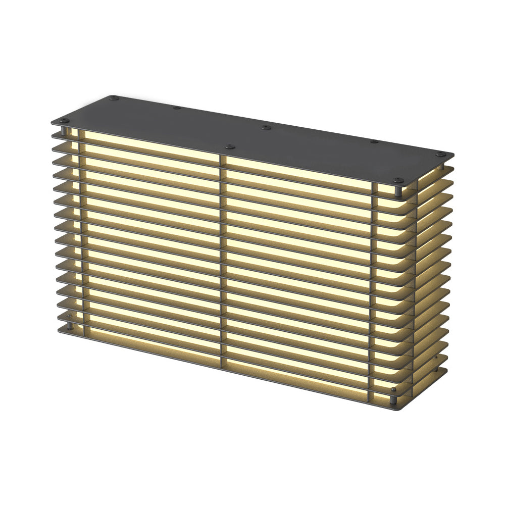 Modern IP65 Waterproof Solar Outdoor Wall Sconce Square Grid Stainless Steel Exterior Light