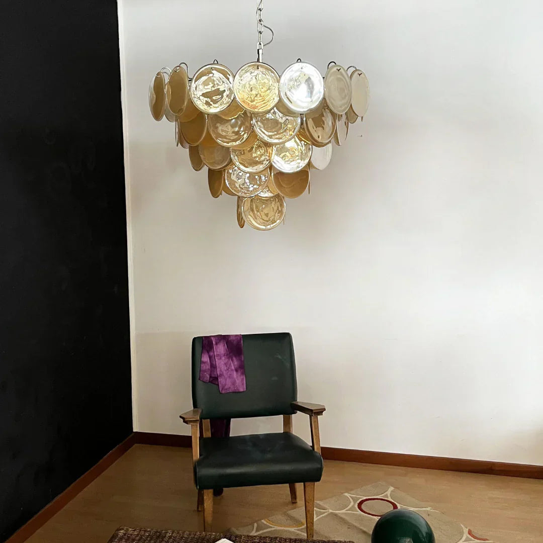 modern-iridescent-gold-murano-glass-disk-chandelier-for-luxury-interiors