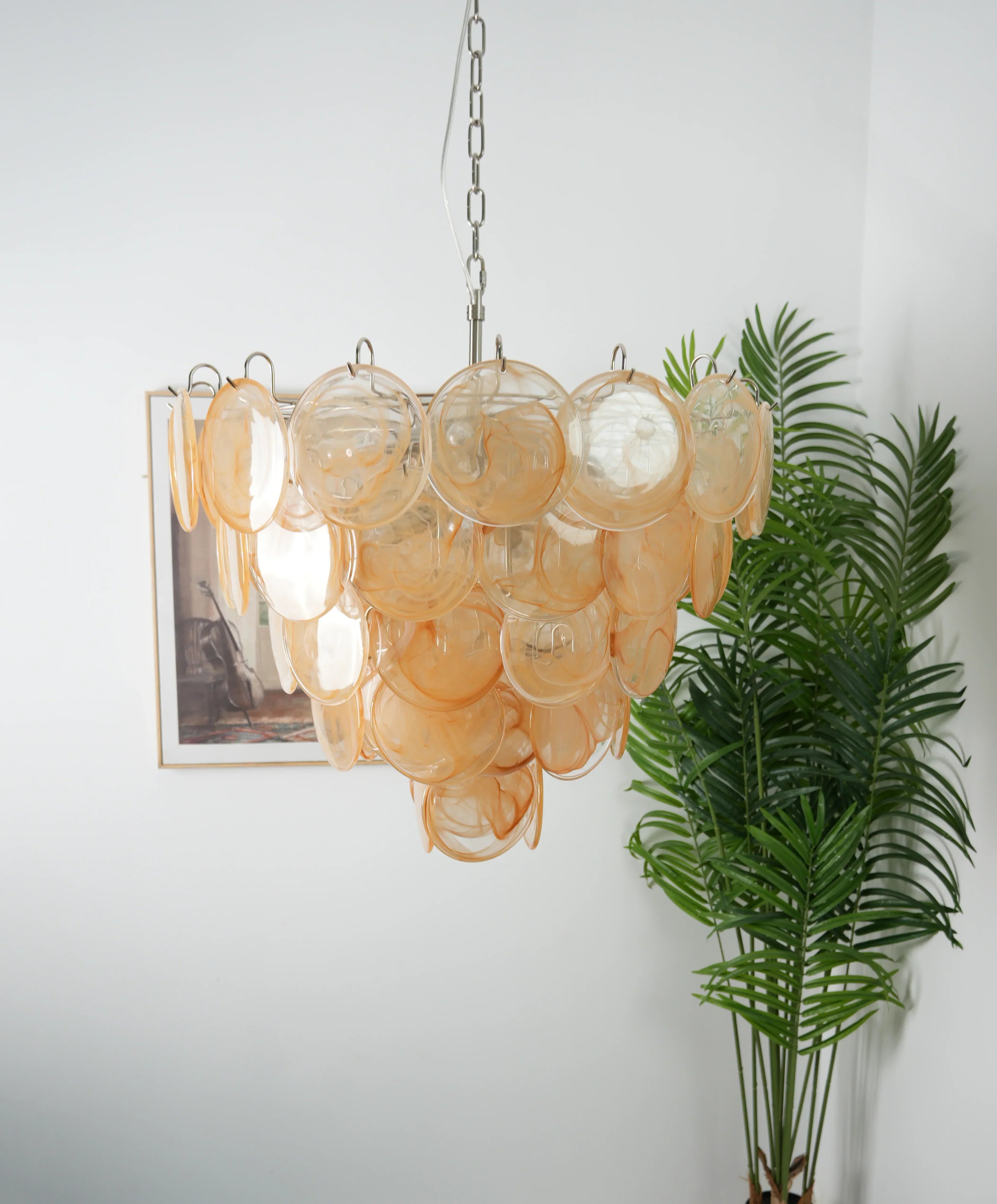modern-iridescent-gold-murano-glass-disk-chandelier-for-luxury-interiors