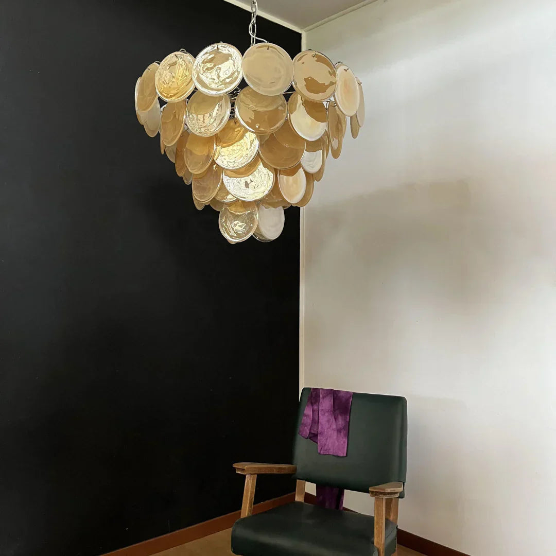 modern-iridescent-gold-murano-glass-disk-chandelier-for-luxury-interiors
