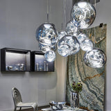 Modern Iridescent Melt Glass Lava Pendant Light for Contemporary Home Interiors
