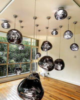 Modern Iridescent Melt Glass Lava Pendant Light for Contemporary Home Interiors
