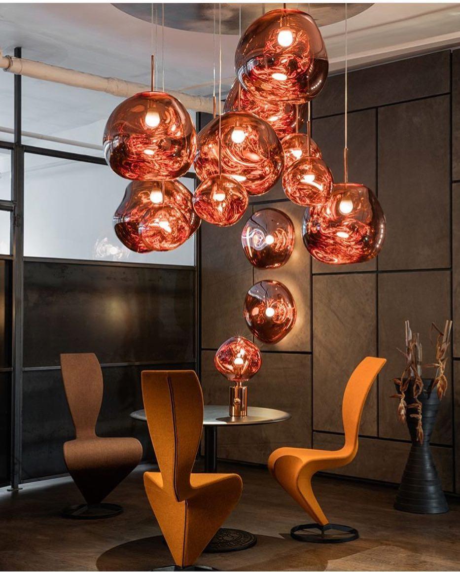 Modern Iridescent Melt Glass Lava Pendant Light for Contemporary Home Interiors