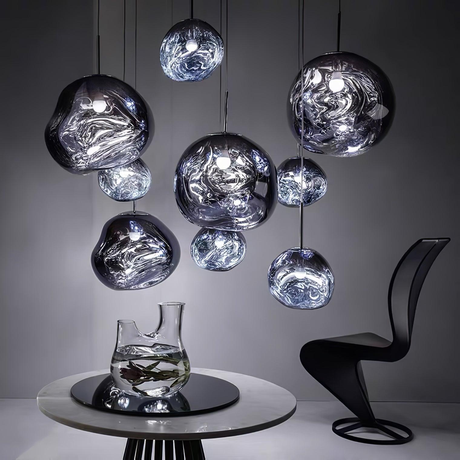 Modern Iridescent Melt Glass Lava Pendant Light for Contemporary Home Interiors