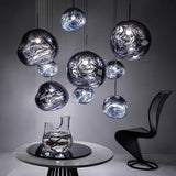 Modern Iridescent Melt Glass Lava Pendant Light for Contemporary Home Interiors