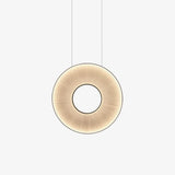 Modern Iris LED Pendant Light with White Fabric Shade and Adjustable Cable for Indoor Lighting