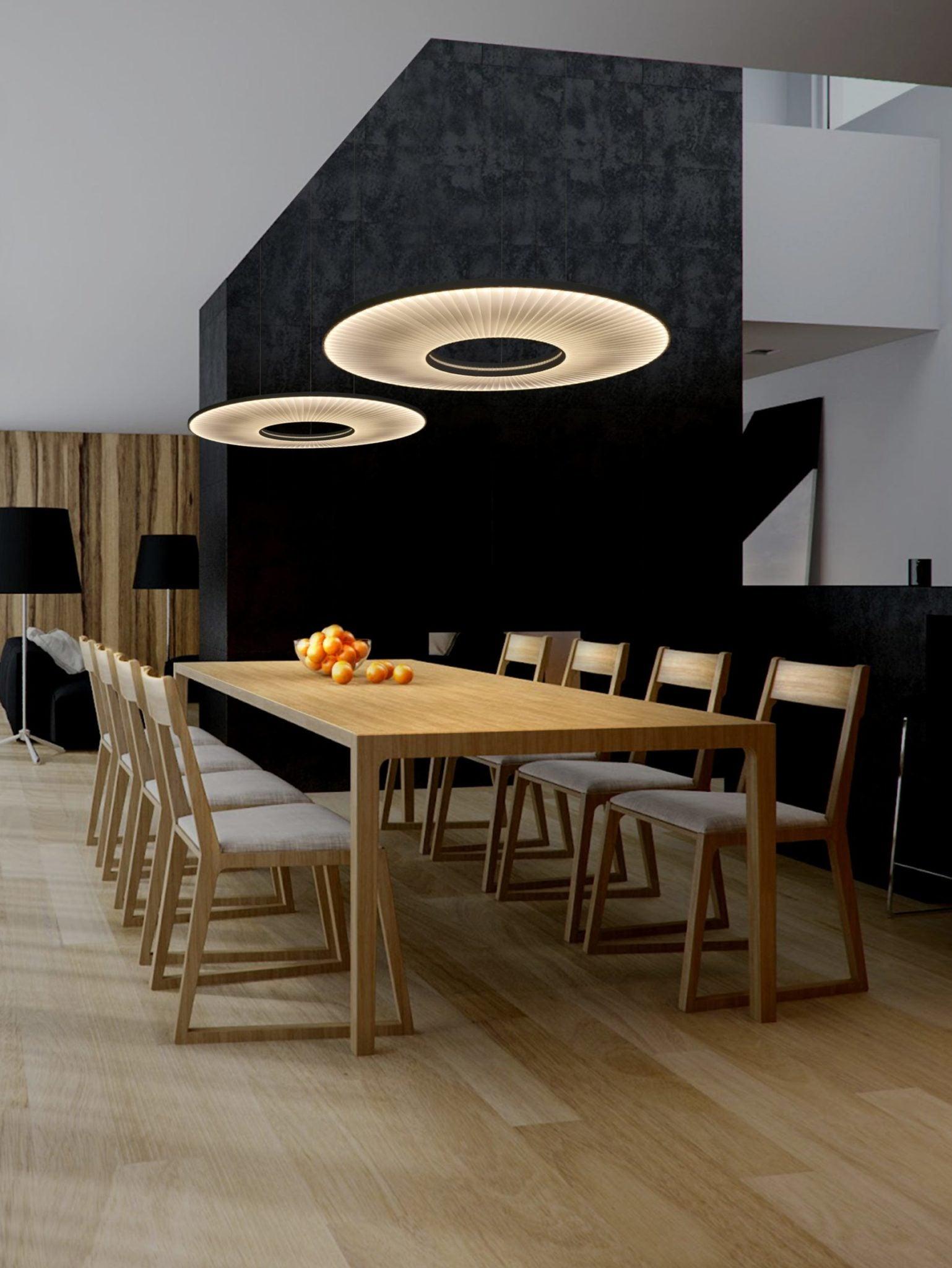 Modern Iris LED Pendant Light with White Fabric Shade and Adjustable Cable for Indoor Lighting