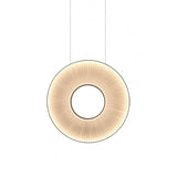 Modern Iris LED Pendant Light with White Fabric Shade and Adjustable Cable for Indoor Lighting