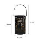 Modern Iron Deer Silhouette Solar Lantern Outdoor Waterproof Hanging LED Garden Landscape Light