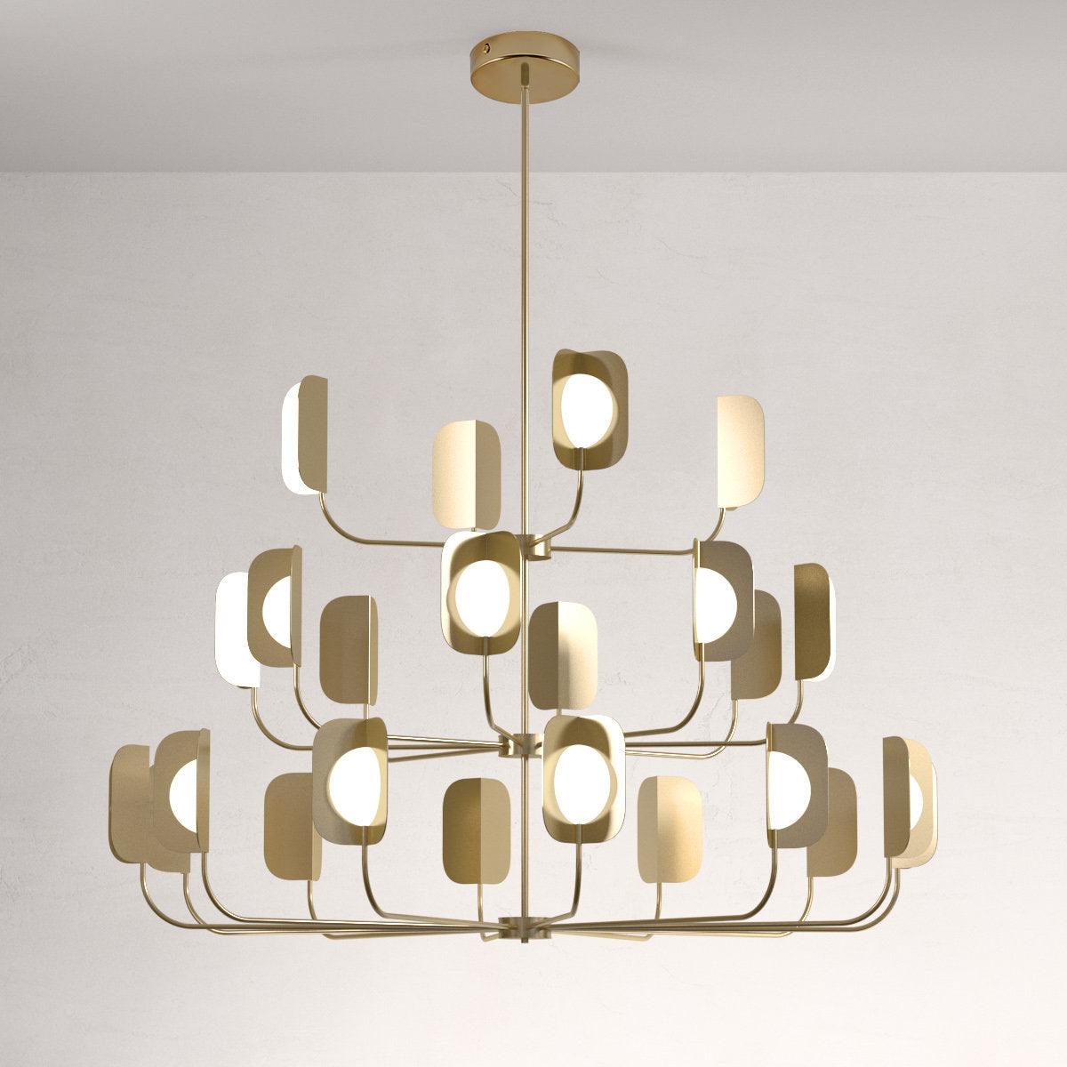 Modern Iron Leaf Chandelier Hand Forged Nature Inspired Gasolier Pendant Light