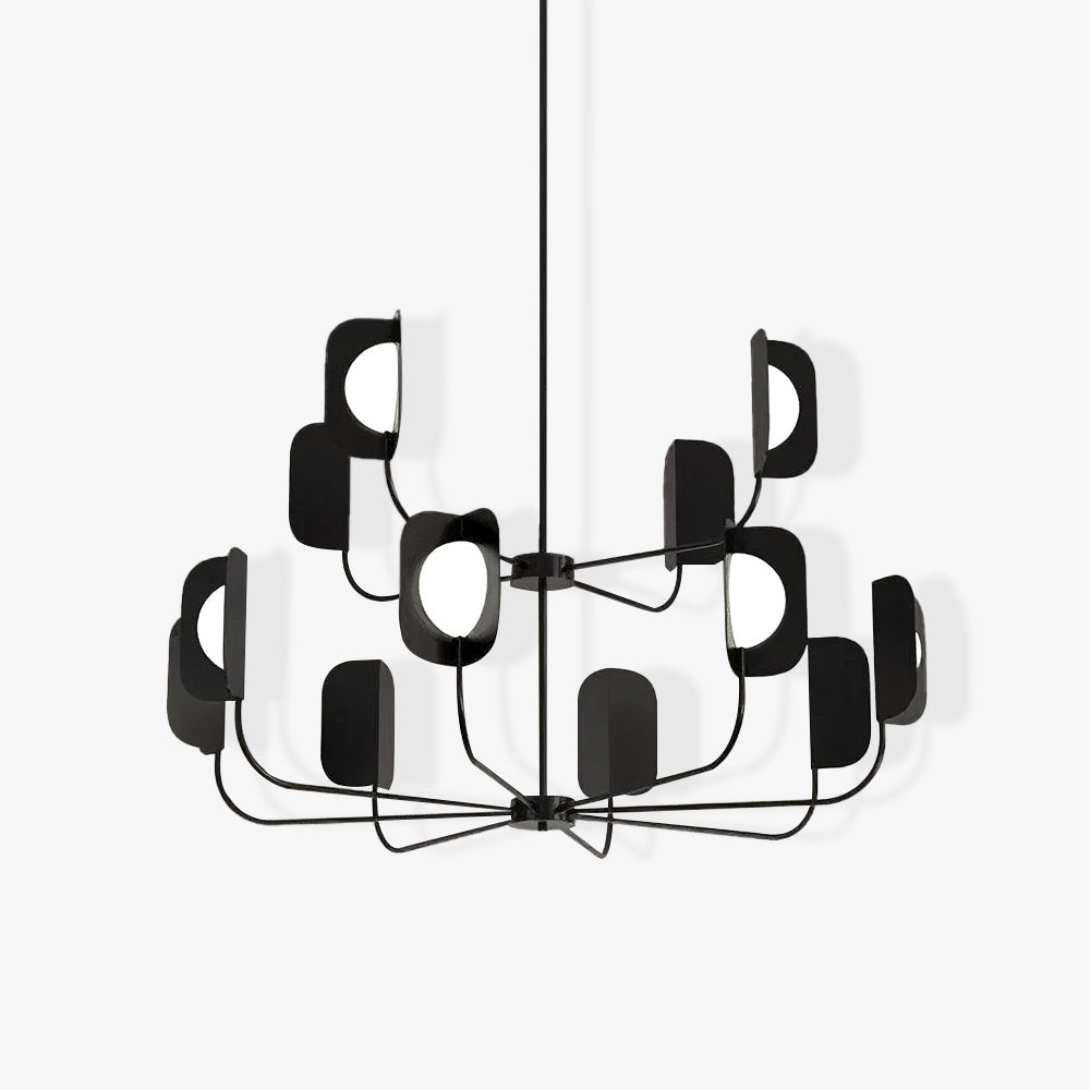 Modern Iron Leaf Chandelier Hand Forged Nature Inspired Gasolier Pendant Light