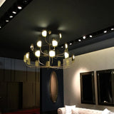 Modern Iron Leaf Chandelier Hand Forged Nature Inspired Gasolier Pendant Light