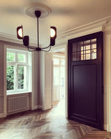 Modern Iron Leaf Chandelier Hand Forged Nature Inspired Gasolier Pendant Light