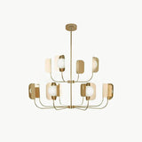 Modern Iron Leaf Chandelier Hand Forged Nature Inspired Gasolier Pendant Light