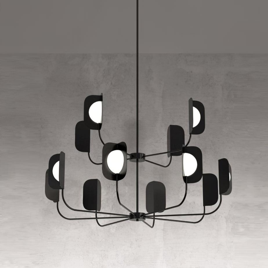 Modern Iron Leaf Chandelier Hand Forged Nature Inspired Gasolier Pendant Light