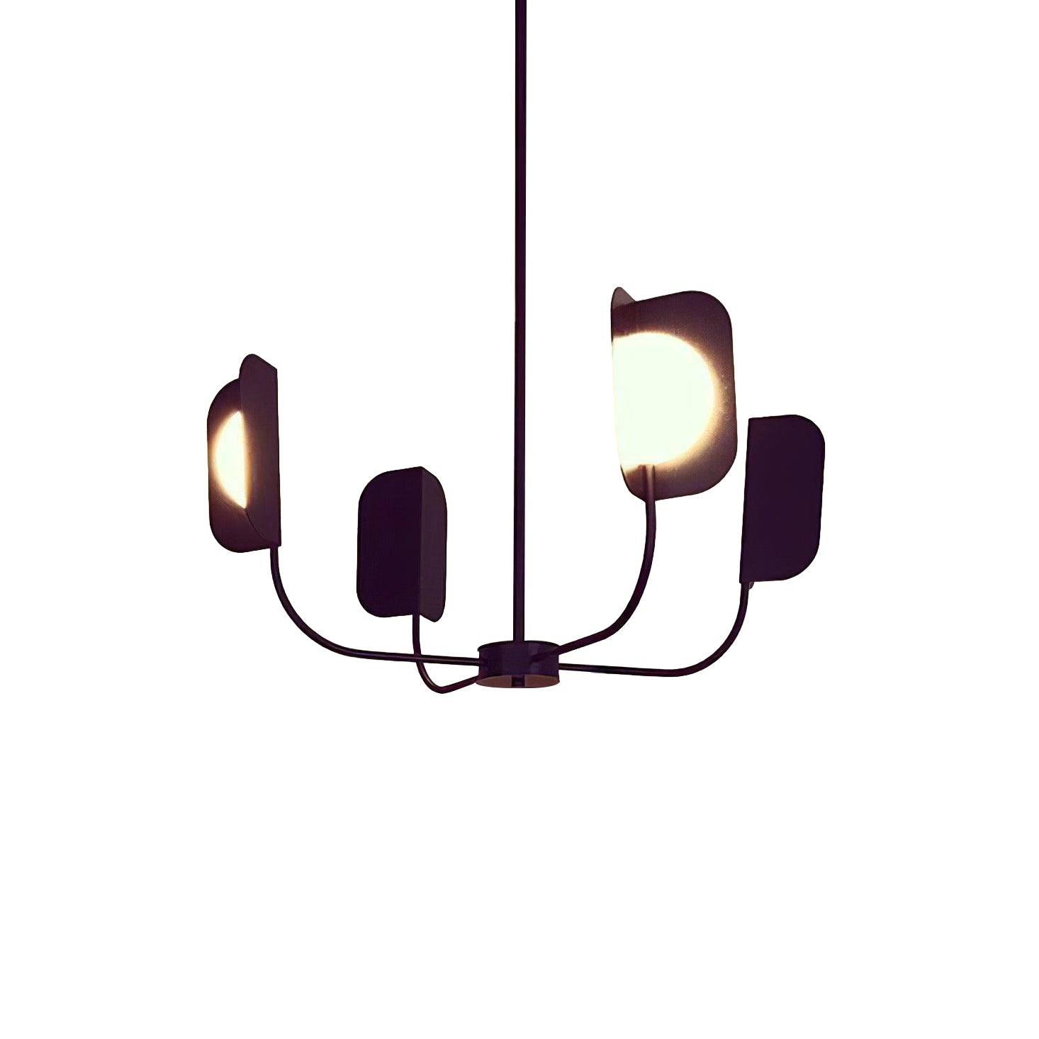 Modern Iron Leaf Chandelier Hand Forged Nature Inspired Gasolier Pendant Light