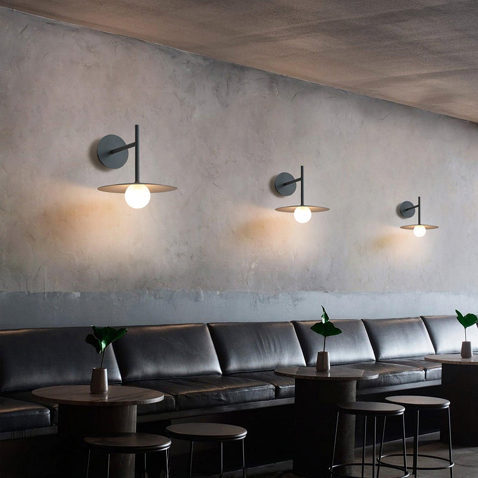 Modern Iron Plug In Wall Sconce with Frosted Glass Shade for Bedroom and Living Room