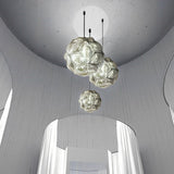 Modern Irregular 3D Stainless Steel Ball Pendant Light Chandelier for Contemporary Living Spaces
