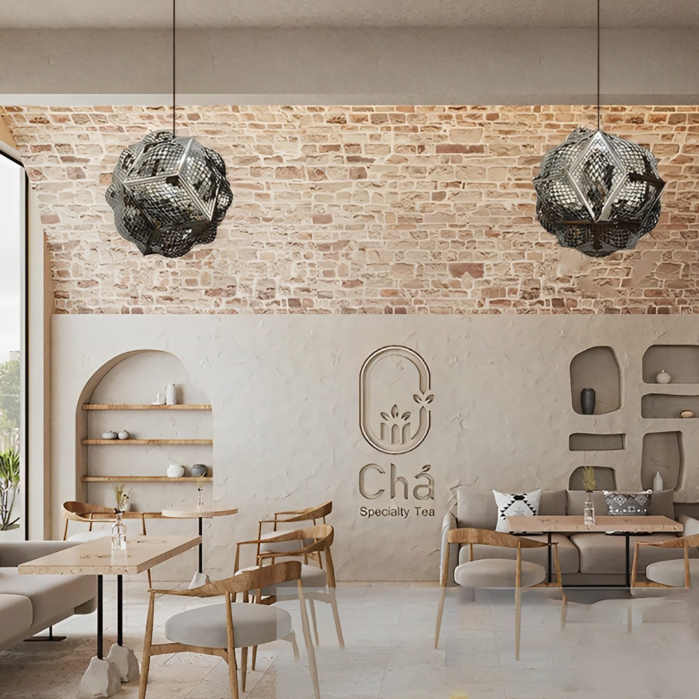 Modern Irregular 3D Stainless Steel Ball Pendant Light Chandelier for Contemporary Living Spaces