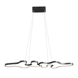 Modern Irregular Curved LED Pendant Light Dimmable Linear Island Lighting for Dining Room