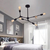 Modern Irregular Design Black Metal Chandelier Nordic LED Pendant Lighting for Living Dining Room