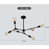 Modern Irregular Design Black Metal Chandelier Nordic LED Pendant Lighting for Living Dining Room
