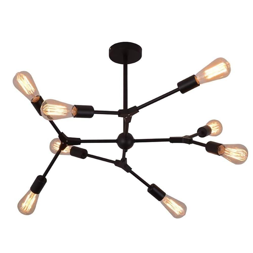 Modern Irregular Design Black Metal Chandelier Nordic LED Pendant Lighting for Living Dining Room