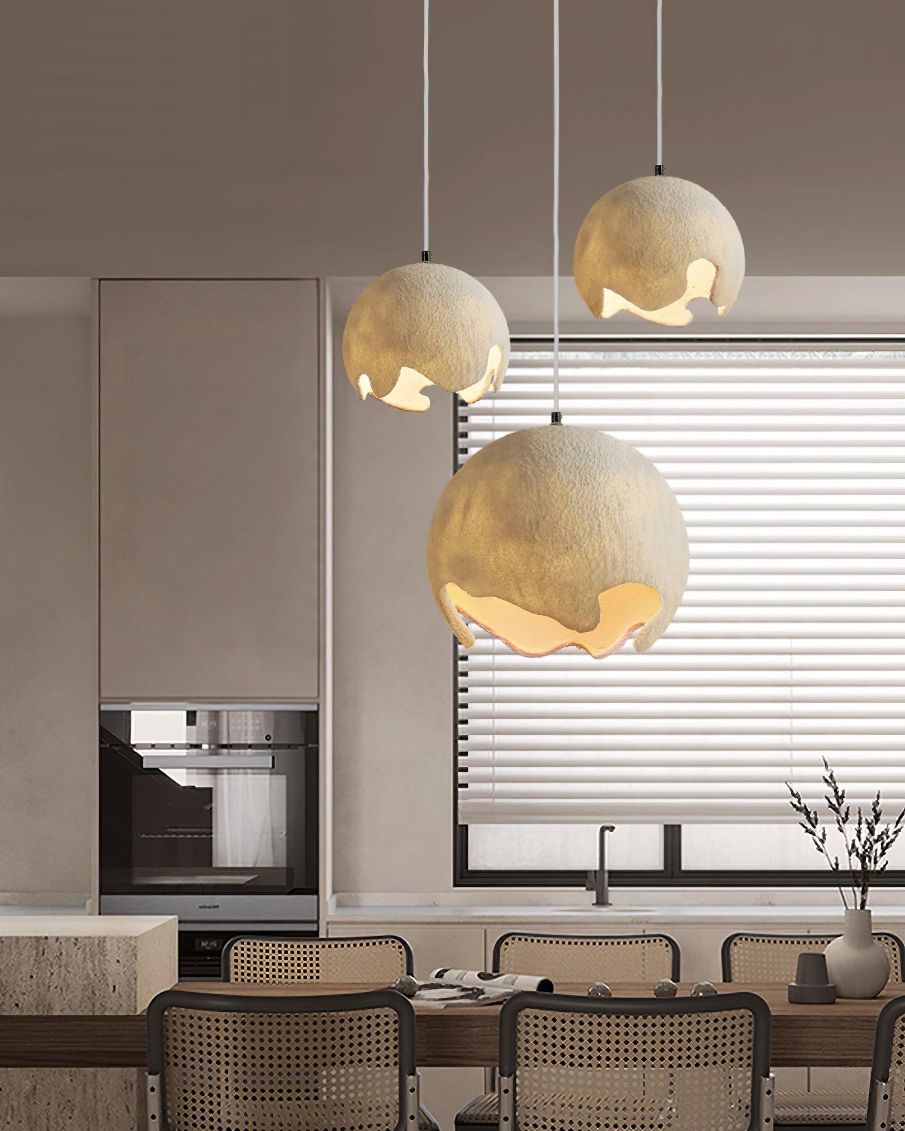Modern Irregular Geometric Resin Pendant Light Minimalist Hanging Lamp Fixture
