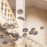 Modern Irregular Glass Bubble Pendant Light Nordic Style Oval Hanging Lamp for Dining Room