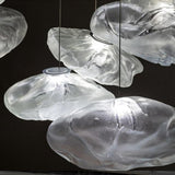Modern Irregular Glass Bubble Pendant Light Nordic Style Oval Hanging Lamp for Dining Room