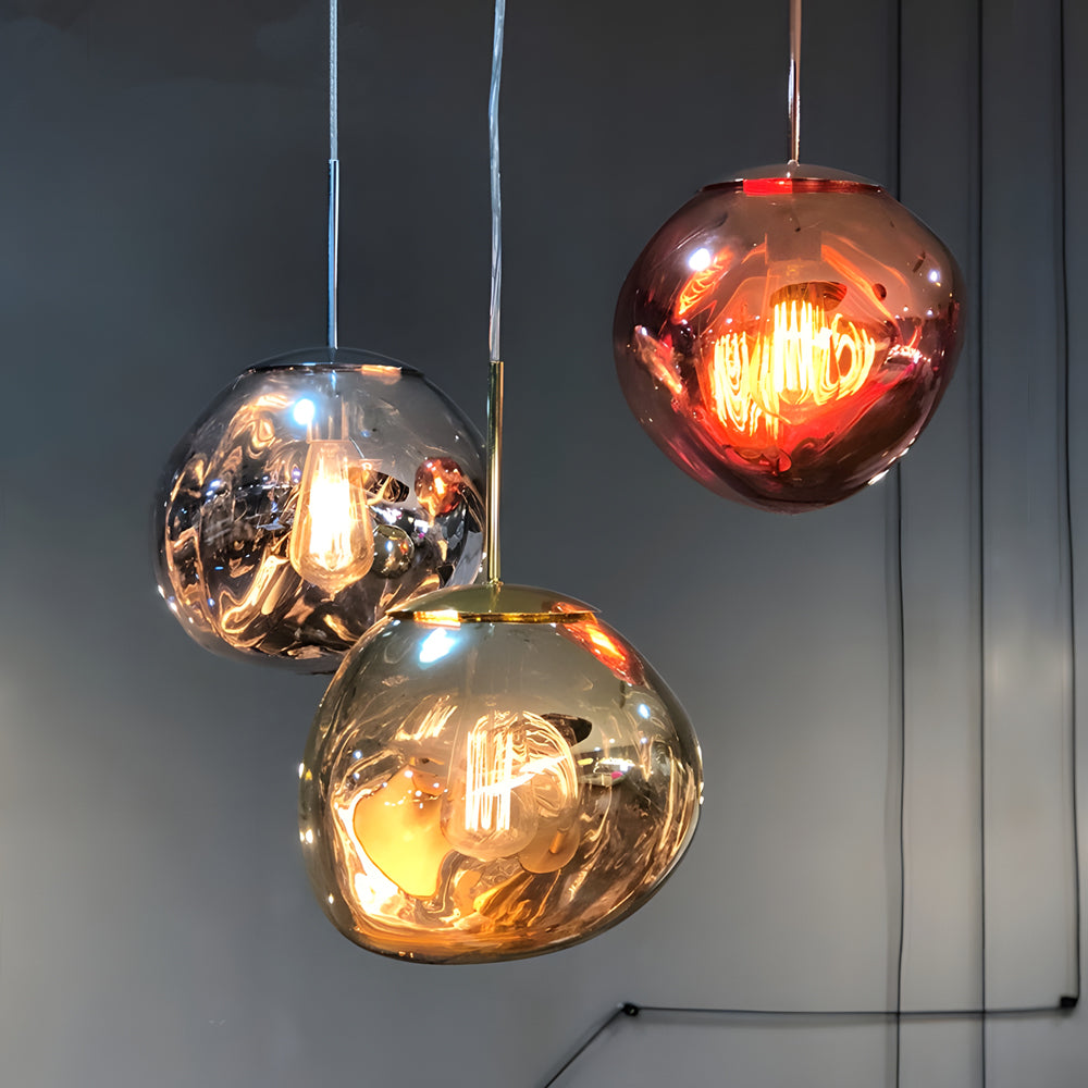 Modern Irregular Lava Glass Ball Pendant Light Creative Nordic Hanging Lamp for Home