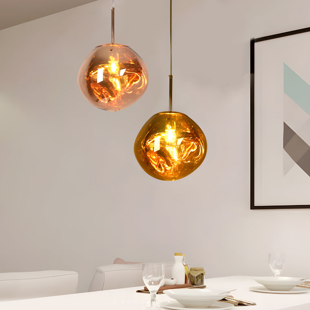 Modern Irregular Lava Glass Ball Pendant Light Creative Nordic Hanging Lamp for Home
