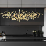 Modern Irregular LED Chandelier Luxury Electroplated Hardware Pendant Light for Dining Room