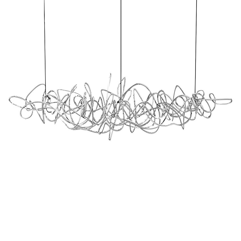 Modern Irregular LED Chandelier Luxury Electroplated Hardware Pendant Light for Dining Room