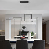 Modern Irregular LED Linear Pendant Light for Kitchen Island and Hallway with Adjustable Height
