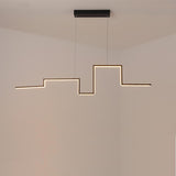 Modern Irregular LED Linear Pendant Light for Kitchen Island and Hallway with Adjustable Height