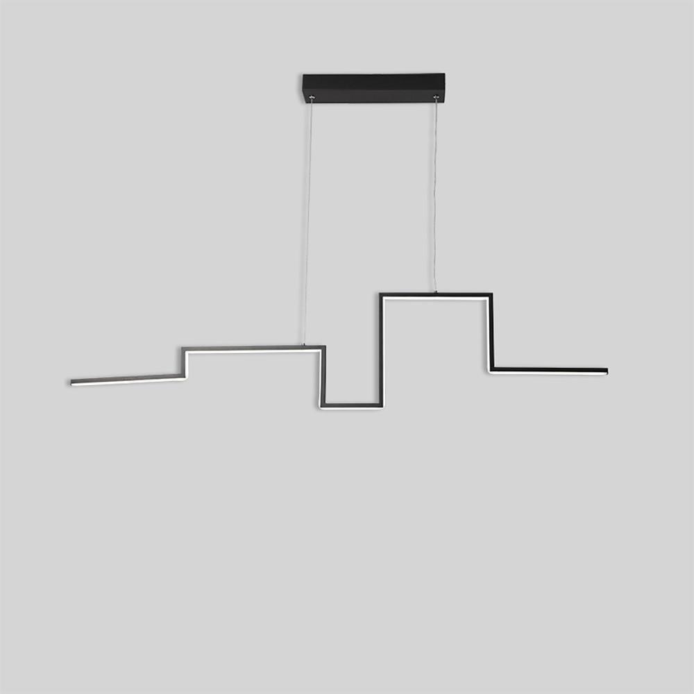 Modern Irregular LED Linear Pendant Light for Kitchen Island and Hallway with Adjustable Height