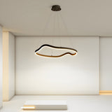 Modern Irregular Ring LED Chandelier Dimmable Minimalist Pendant Lighting for Bedroom and Dining Room