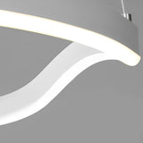 Modern Irregular Ring LED Chandelier Dimmable Minimalist Pendant Lighting for Bedroom and Dining Room