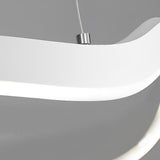 Modern Irregular Ring LED Chandelier Dimmable Minimalist Pendant Lighting for Bedroom and Dining Room