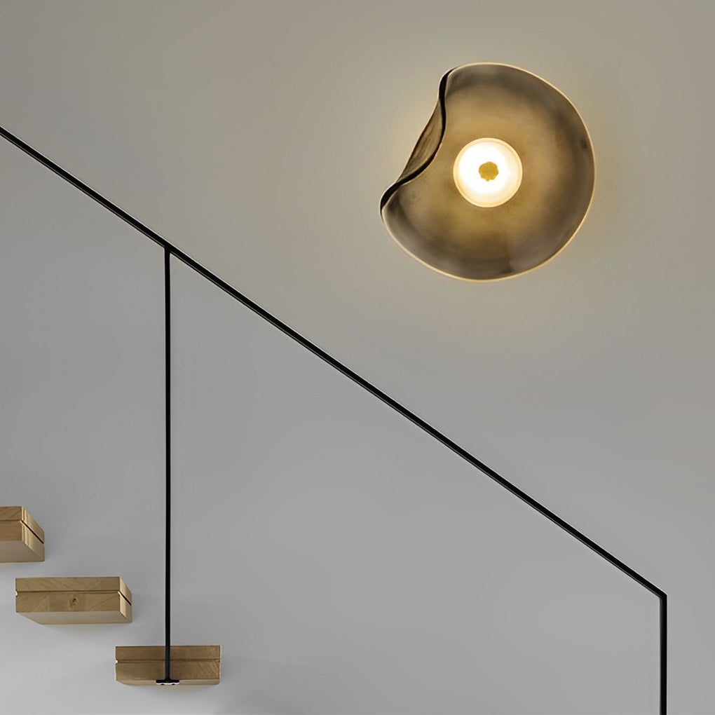 Modern Irregular Round Glass Wall Sconce Creative Postmodern Interior Lighting Fixture
