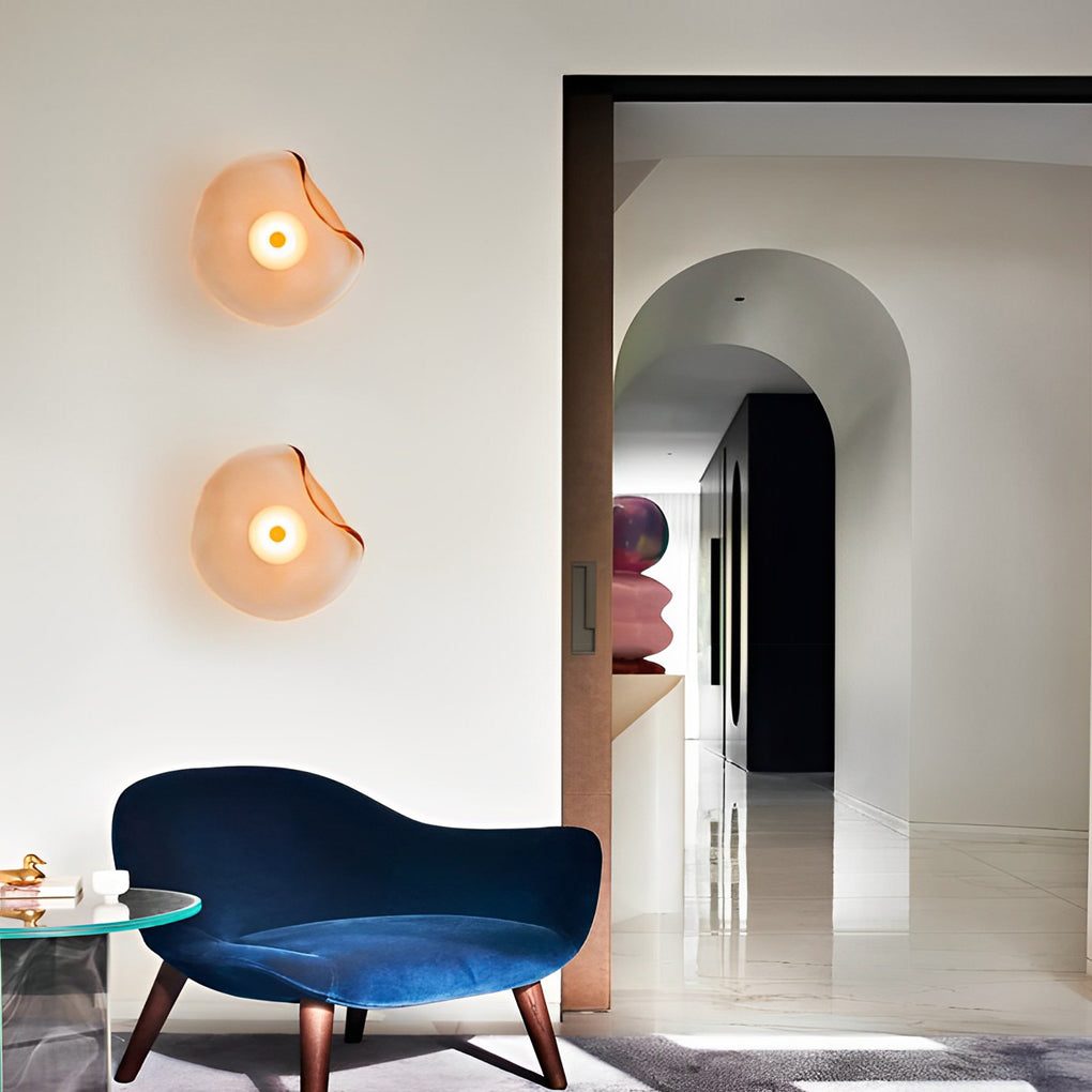 Modern Irregular Round Glass Wall Sconce Creative Postmodern Interior Lighting Fixture