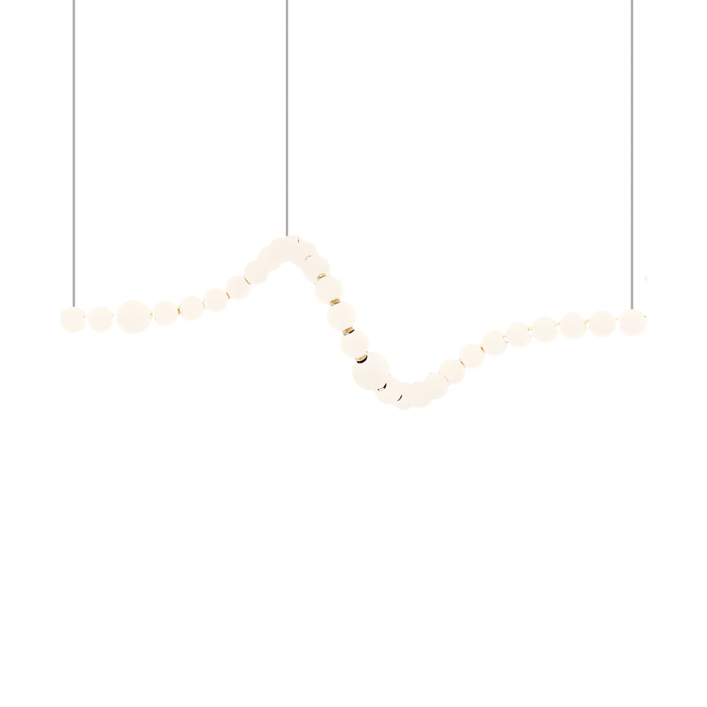 Modern Italian Design Art Pearl Necklace Chandelier with White Acrylic Spheres
