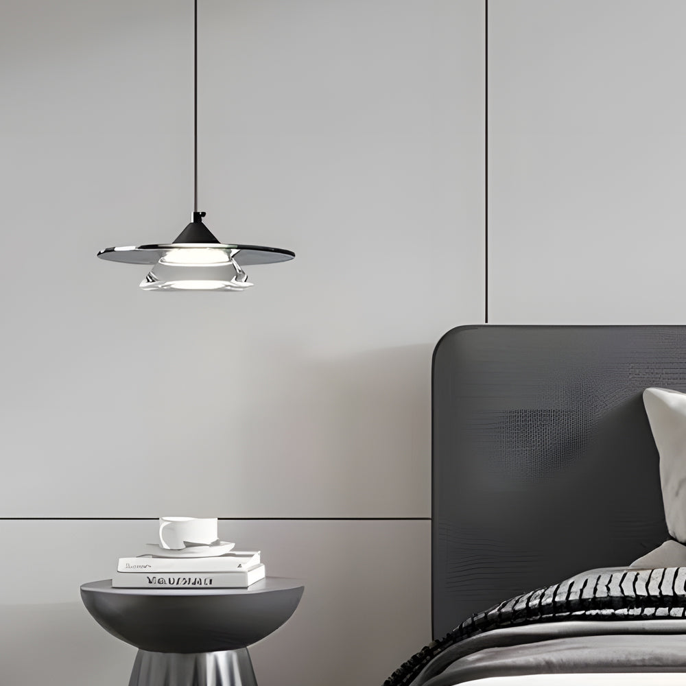 Modern Italian Glass Pendant Light 8 Inch LED Hanging Kitchen Lamp with 3 Color Dimming