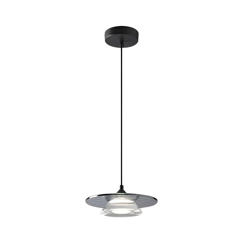 Modern Italian Glass Pendant Light 8 Inch LED Hanging Kitchen Lamp with 3 Color Dimming