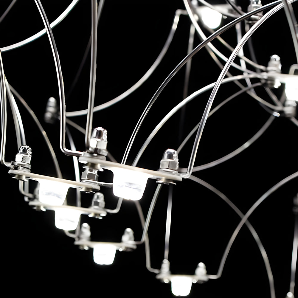 Modern Italian Style LED Crystal Raindrop Chandelier Stainless Steel Pendant Lighting
