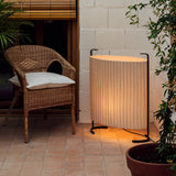 Modern Japanese Style Fabric Outdoor Floor Lamp 42 Inch Waterproof IP54 Garden and Patio Light
