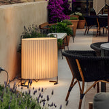 Modern Japanese Style Fabric Outdoor Floor Lamp 42 Inch Waterproof IP54 Garden and Patio Light