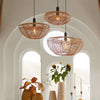 Modern Japanese Style Wabi Sabi Round Woven Pendant Light and Wall Sconce for Home Decor
