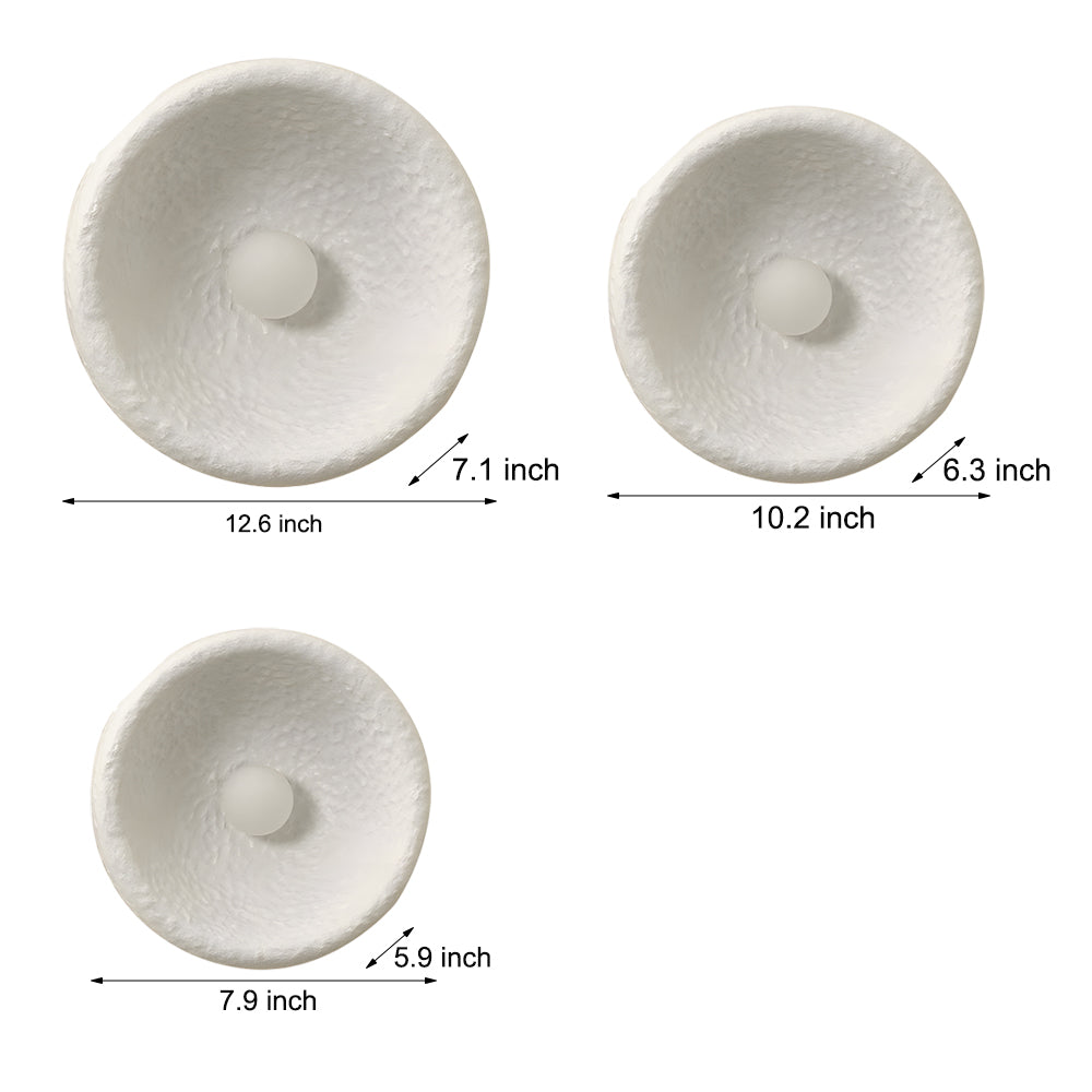 Modern Japanese Wabi Sabi Round Wall Sconce with Glass Shade for Bedroom and Living Room
